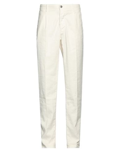 Shop Incotex Man Pants Cream Size 32 Linen, Cotton, Elastane In White