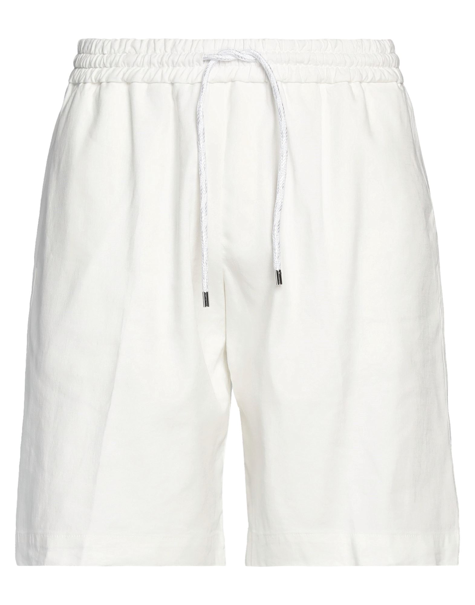 Dondup Man Shorts & Bermuda Shorts White Size 33 Linen, Cotton, Elastane