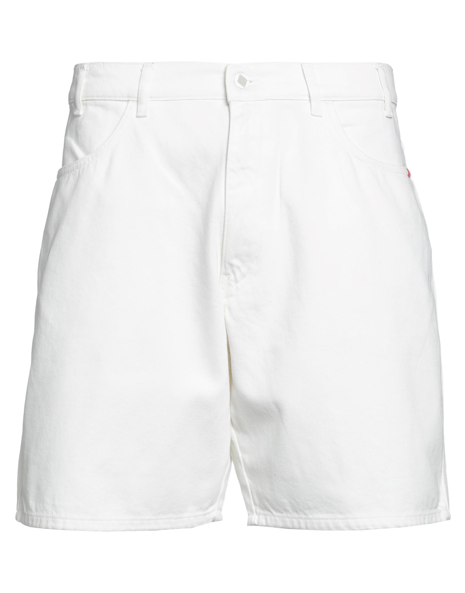 Shop Amish Man Denim Shorts Ivory Size 29 Cotton In White