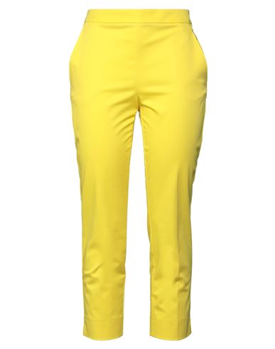 Max & Co . Woman Cropped Pants Yellow Size 10 Cotton, Elastane
