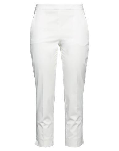 Max & Co . Woman Cropped Pants White Size 6 Cotton, Elastane