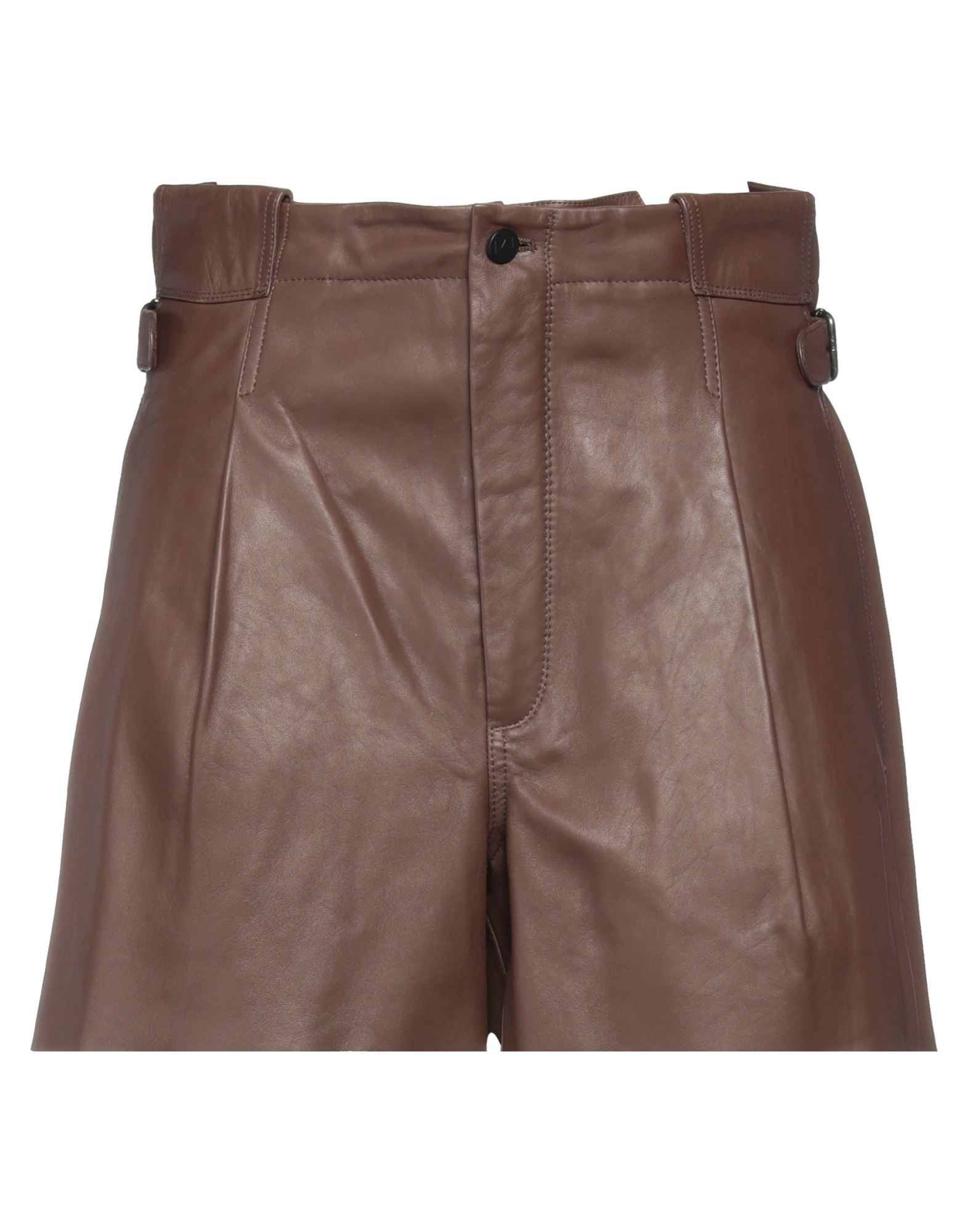 The Mannei Woman Shorts & Bermuda Shorts Dark Brown Size 2 Soft Leather