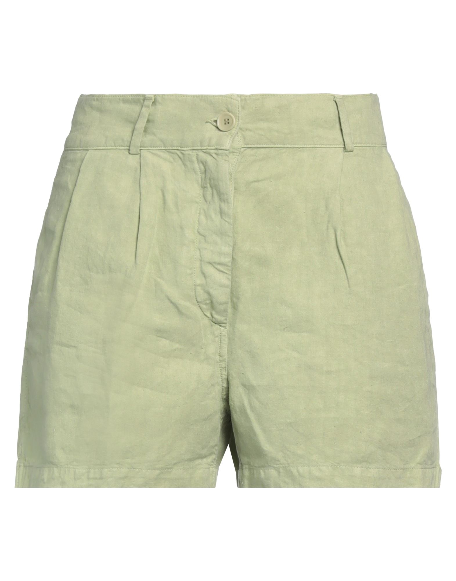 Aspesi Woman Shorts & Bermuda Shorts Sage Green Size 8 Linen