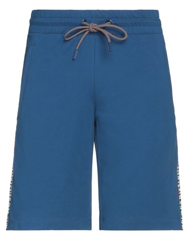 Bikkembergs Man Shorts & Bermuda Shorts Blue Size L Cotton, Elastane, Polyester