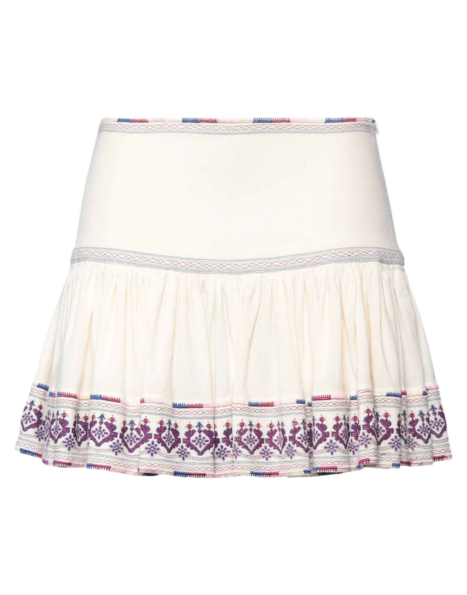 Isabel Marant Étoile Tyruss Ruffled Embroidered Cotton-jacquard Mini Skirt In Beige