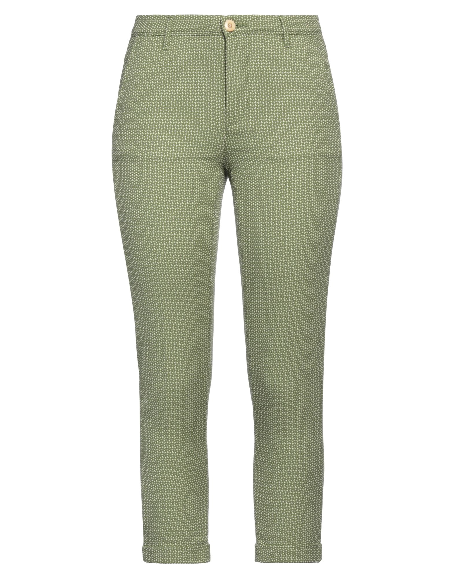 Siviglia White Cropped Pants In Green