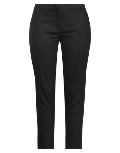 Rossopuro Woman Pants Black Size 8 Viscose, Polyester, Virgin Wool, Elastane