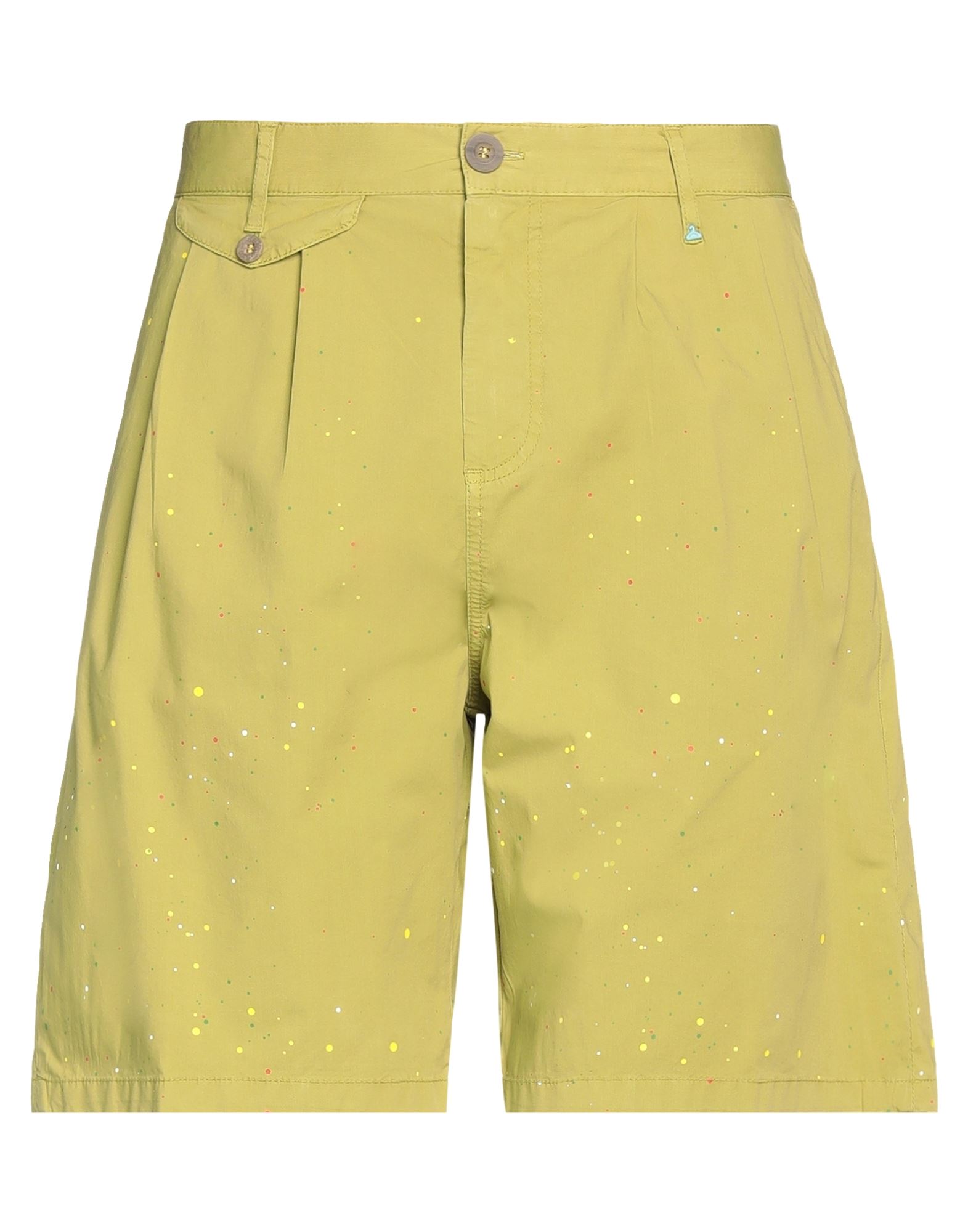 Berna Man Shorts & Bermuda Shorts Acid Green Size 26 Cotton, Elastane