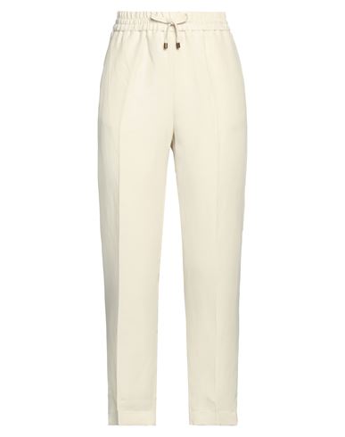 Pinko Woman Pants Ivory Size 8 Viscose, Linen In White