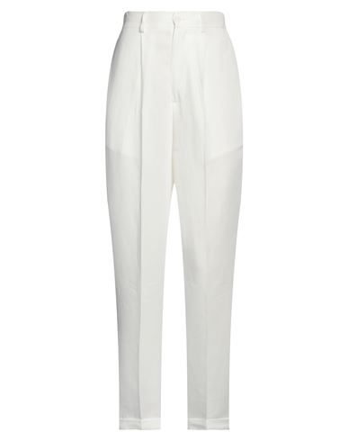 Bonheur Woman Pants White Size 29 Viscose, Linen