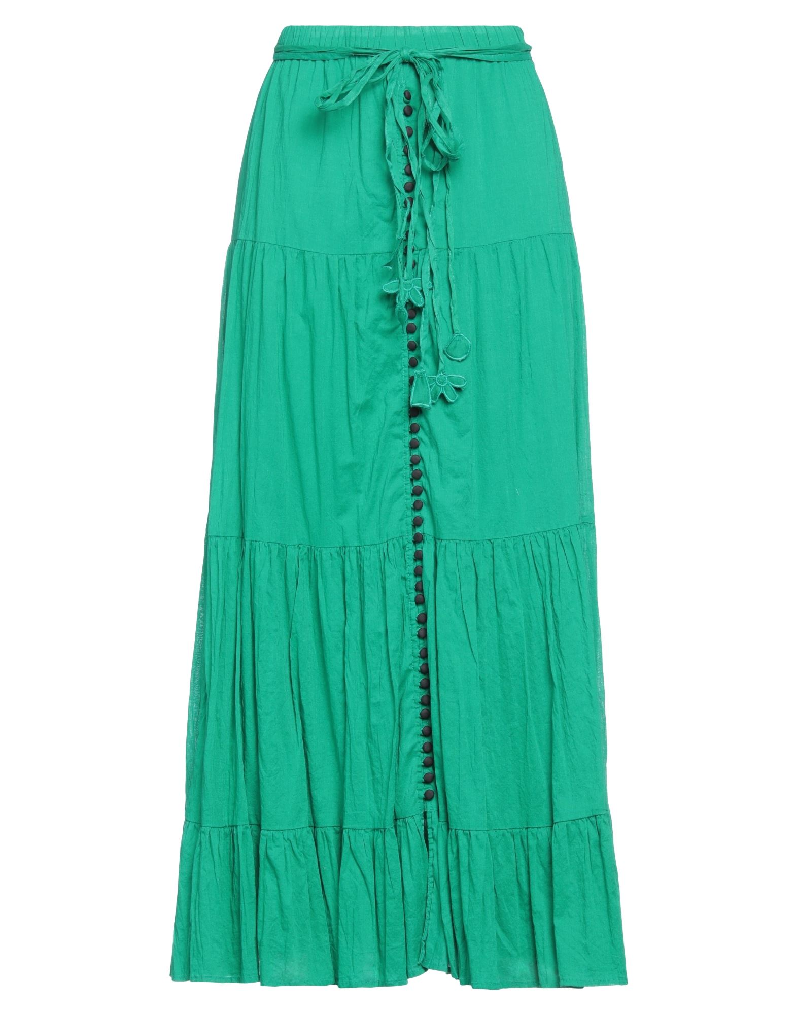 Ottod'ame Woman Long Skirt Green Size 4 Cotton