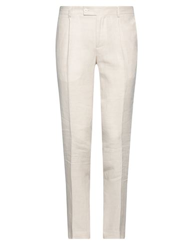 Grey Daniele Alessandrini Man Pants Cream Size 26 Linen In White