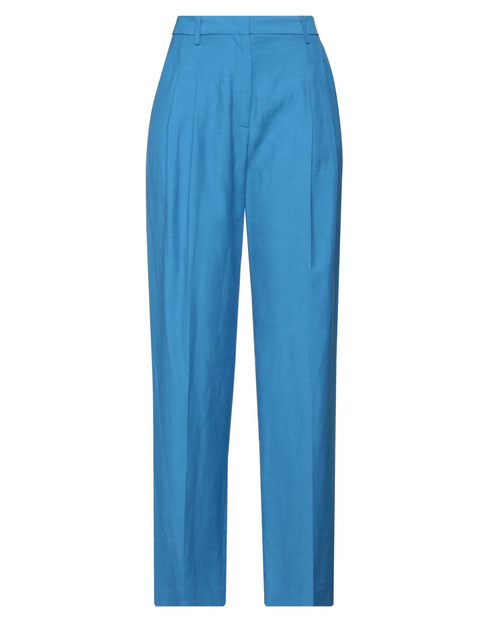 Merci .., Woman Pants Azure Size 6 Viscose, Linen In Blue