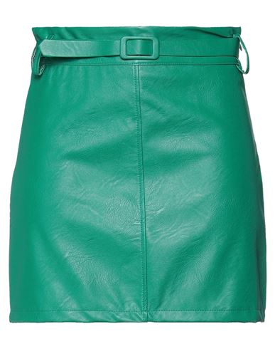 Boutique De La Femme Woman Mini Skirt Green Size L/xl Viscose, Polyurethane