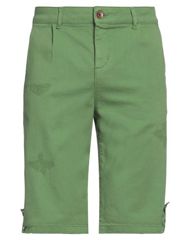Berna Man Shorts & Bermuda Shorts Green Size 32 Cotton, Elastane