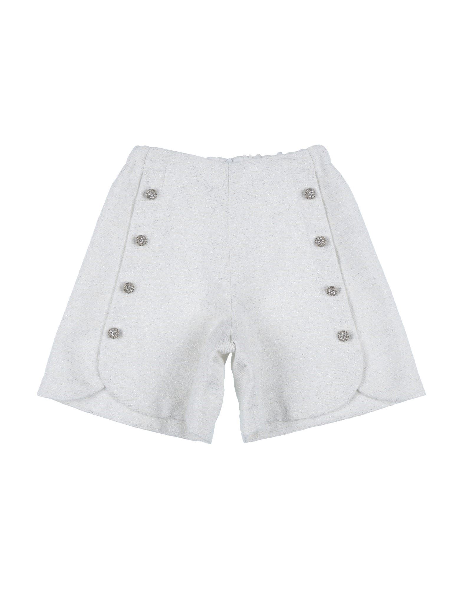 Dondup Kids'  Toddler Girl Shorts & Bermuda Shorts Ivory Size 4 Cotton, Polyester, Metallic Polyester In White