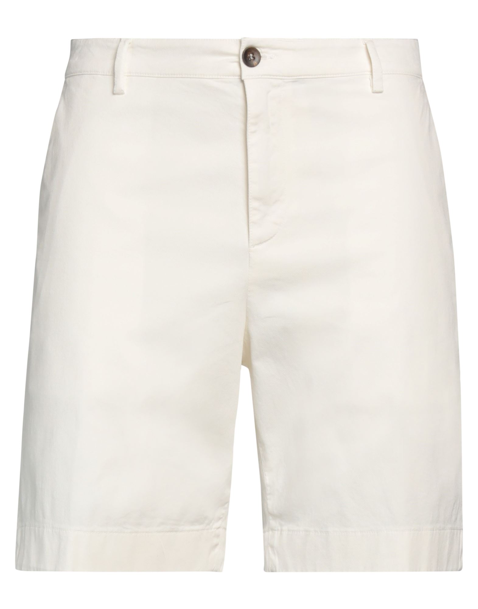 Seventy Sergio Tegon Man Shorts & Bermuda Shorts Ivory Size 38 Cotton, Elastane In White