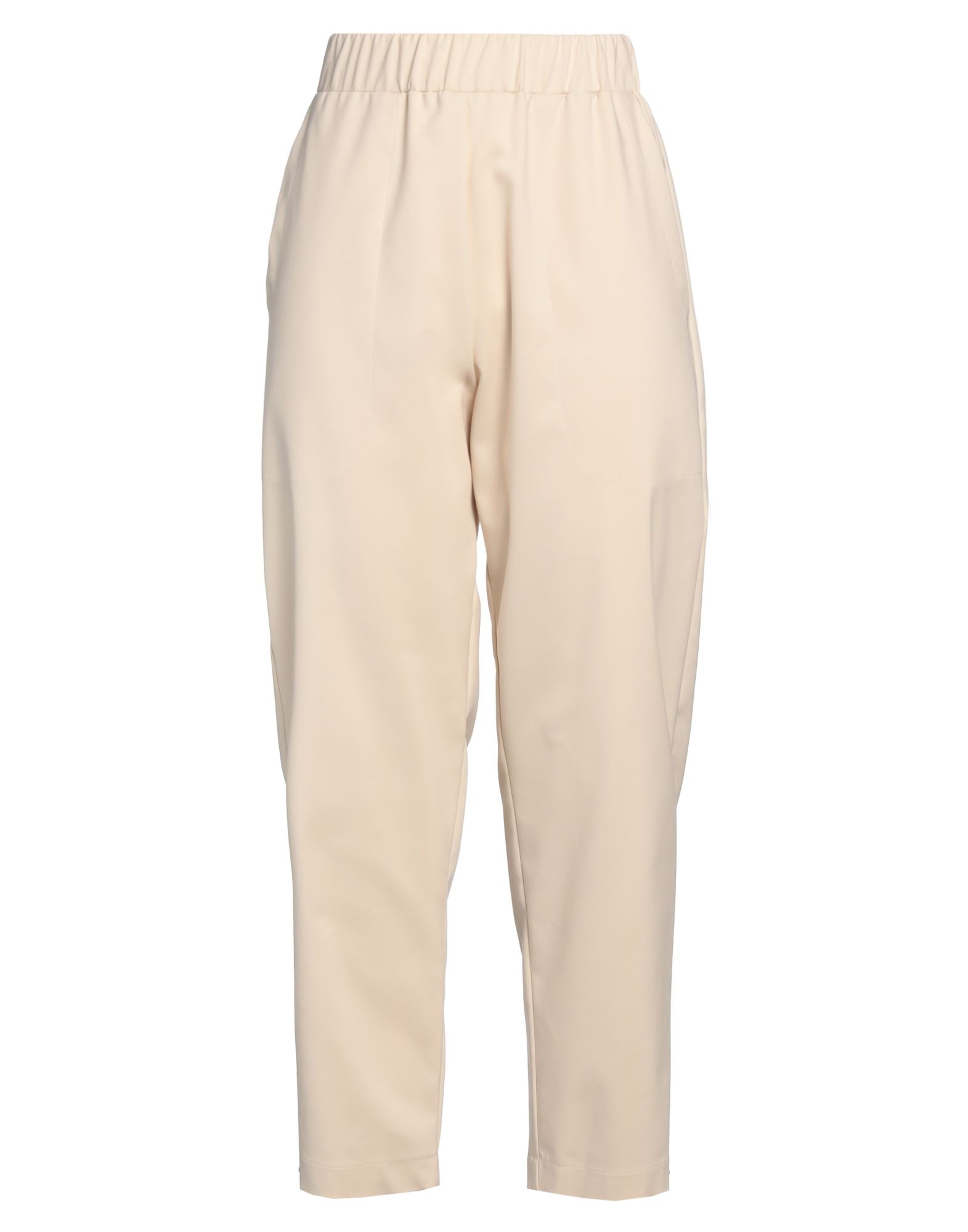 Merci .., Woman Pants Beige Size L Cotton, Nylon, Elastane