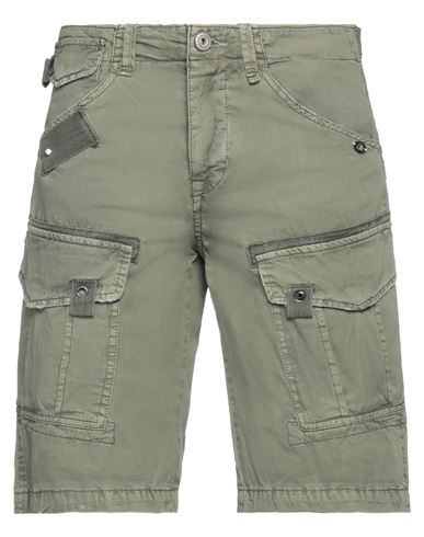 Berna Man Shorts & Bermuda Shorts Military Green Size 28 Cotton