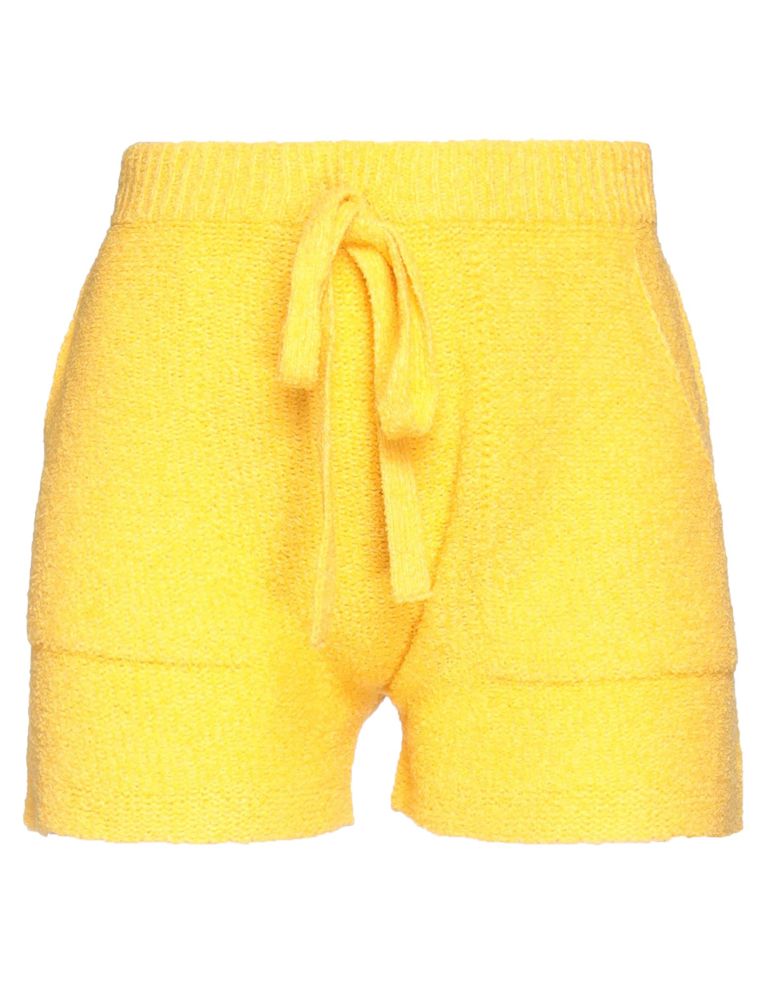 Compagnia Italiana Woman Shorts & Bermuda Shorts Yellow Size L Cotton, Polyamide