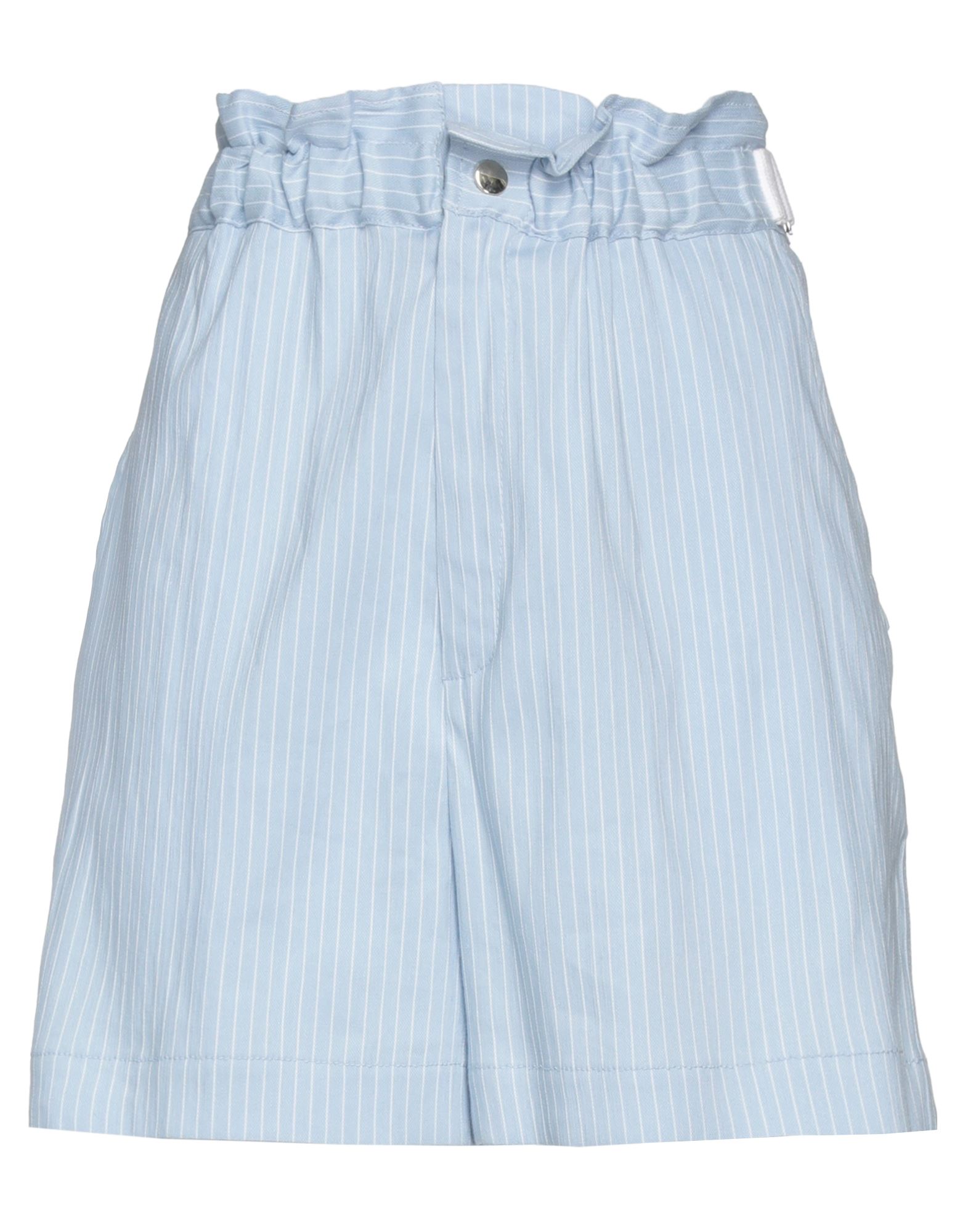 Merci .., Woman Shorts & Bermuda Shorts Sky Blue Size 6 Linen, Rayon, Cotton, Elastane