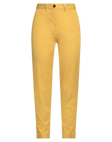 Myths Woman Pants Yellow Size 2 Cotton, Lyocell, Elastane