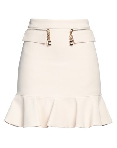 Elisabetta Franchi Woman Mini Skirt Cream Size 2 Polyester, Elastane In White