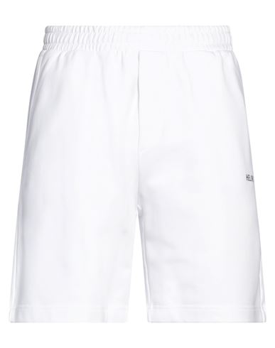 Shop Helmut Lang Man Shorts & Bermuda Shorts White Size S Cotton