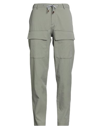 Eleventy Man Pants Sage Green Size 33 Cotton, Polyamide In Green