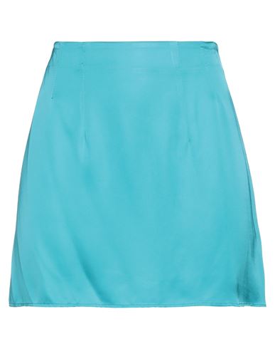 Vicolo Woman Mini Skirt Turquoise Size S Viscose In Blue