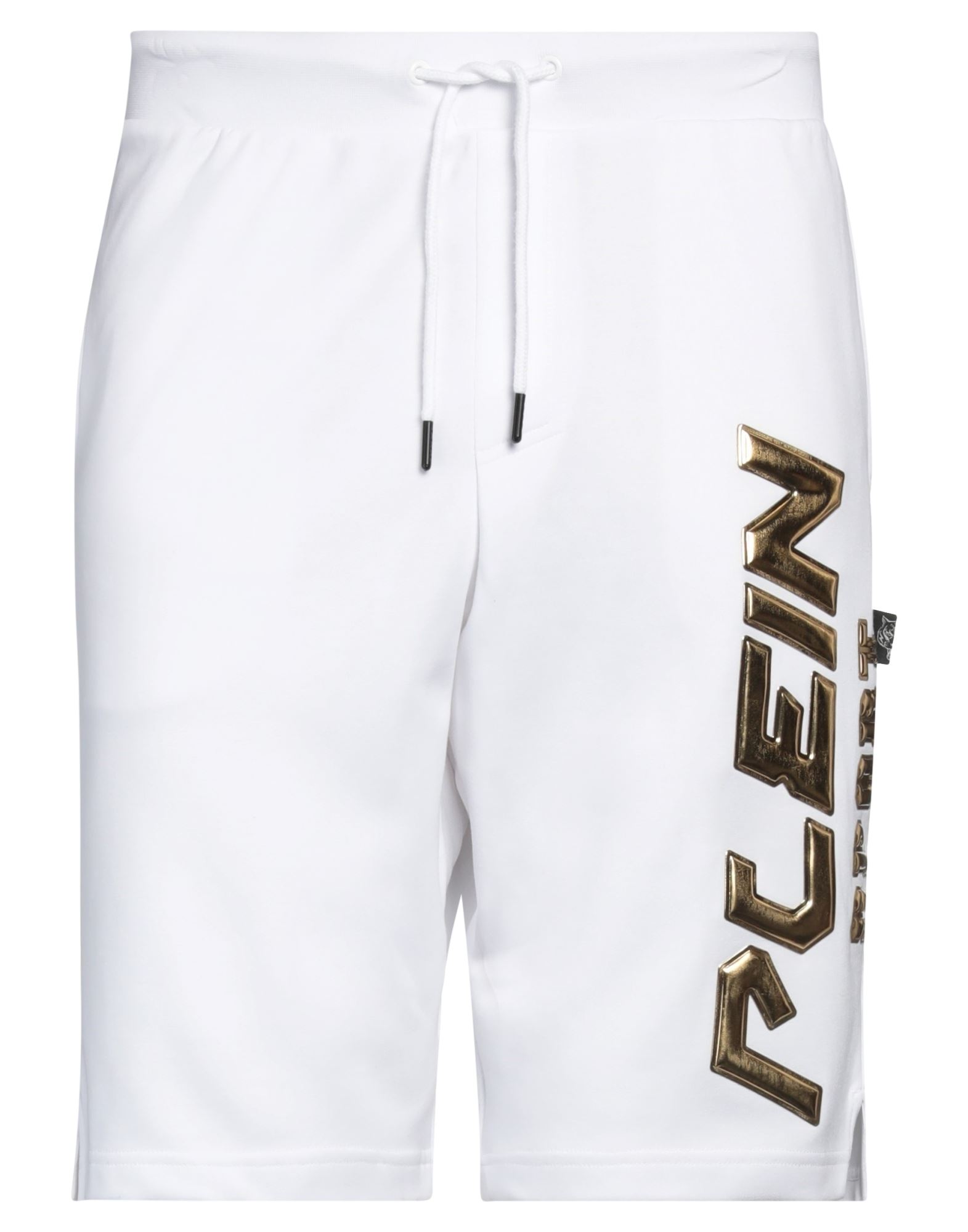 Plein Sport Man Shorts & Bermuda Shorts White Size Xl Cotton, Polyester