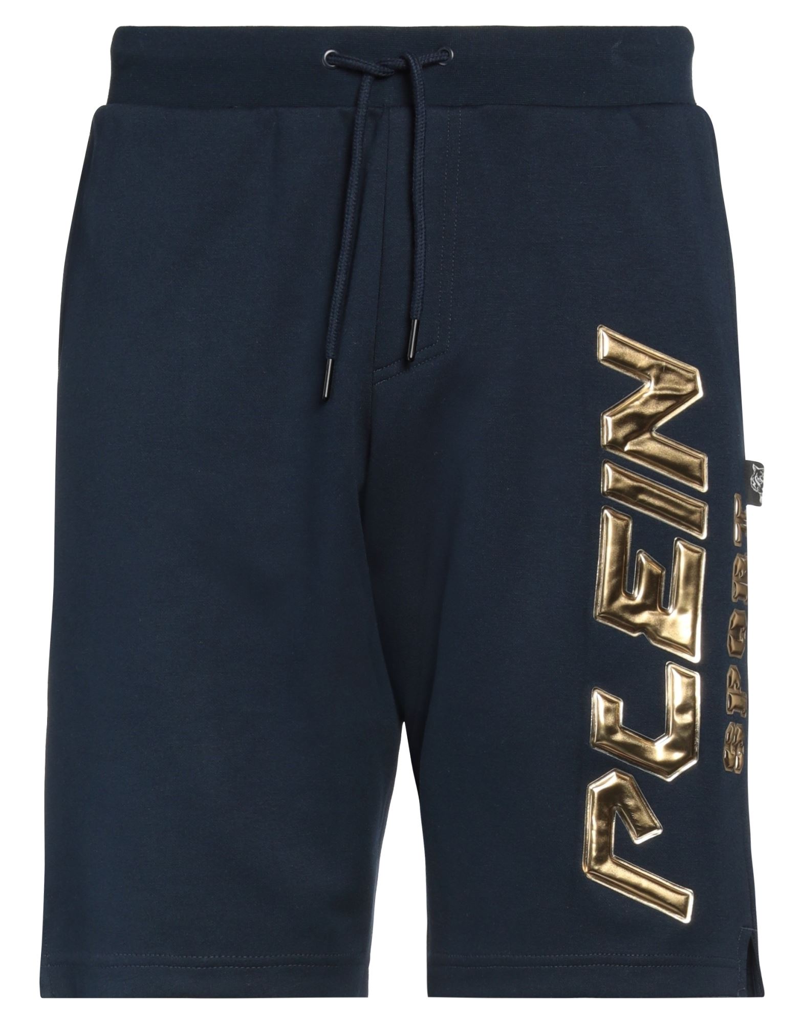 Plein Sport Man Shorts & Bermuda Shorts Midnight Blue Size S Cotton, Polyester
