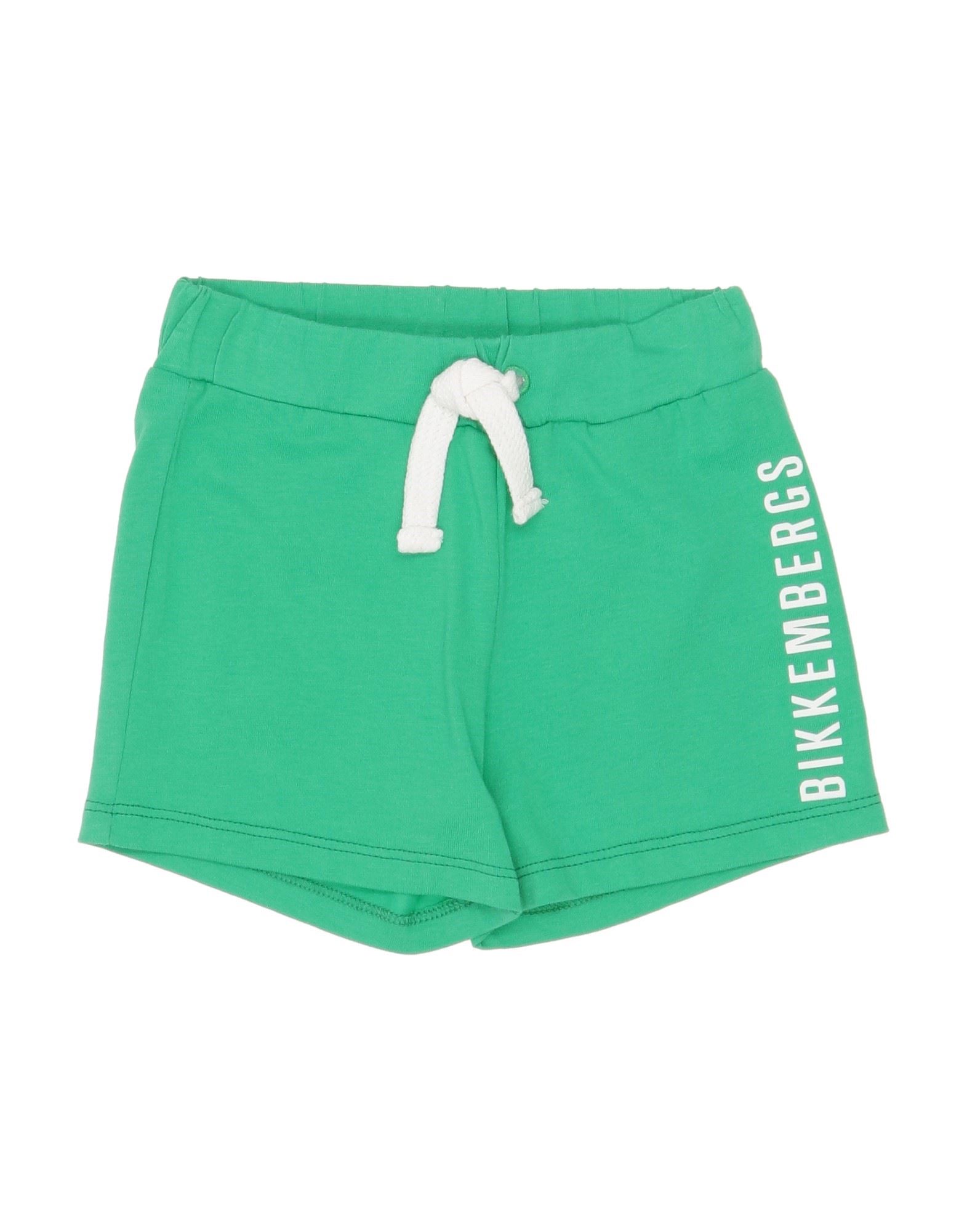 Shop Bikkembergs Newborn Boy Shorts & Bermuda Shorts Green Size 3 Cotton, Elastane