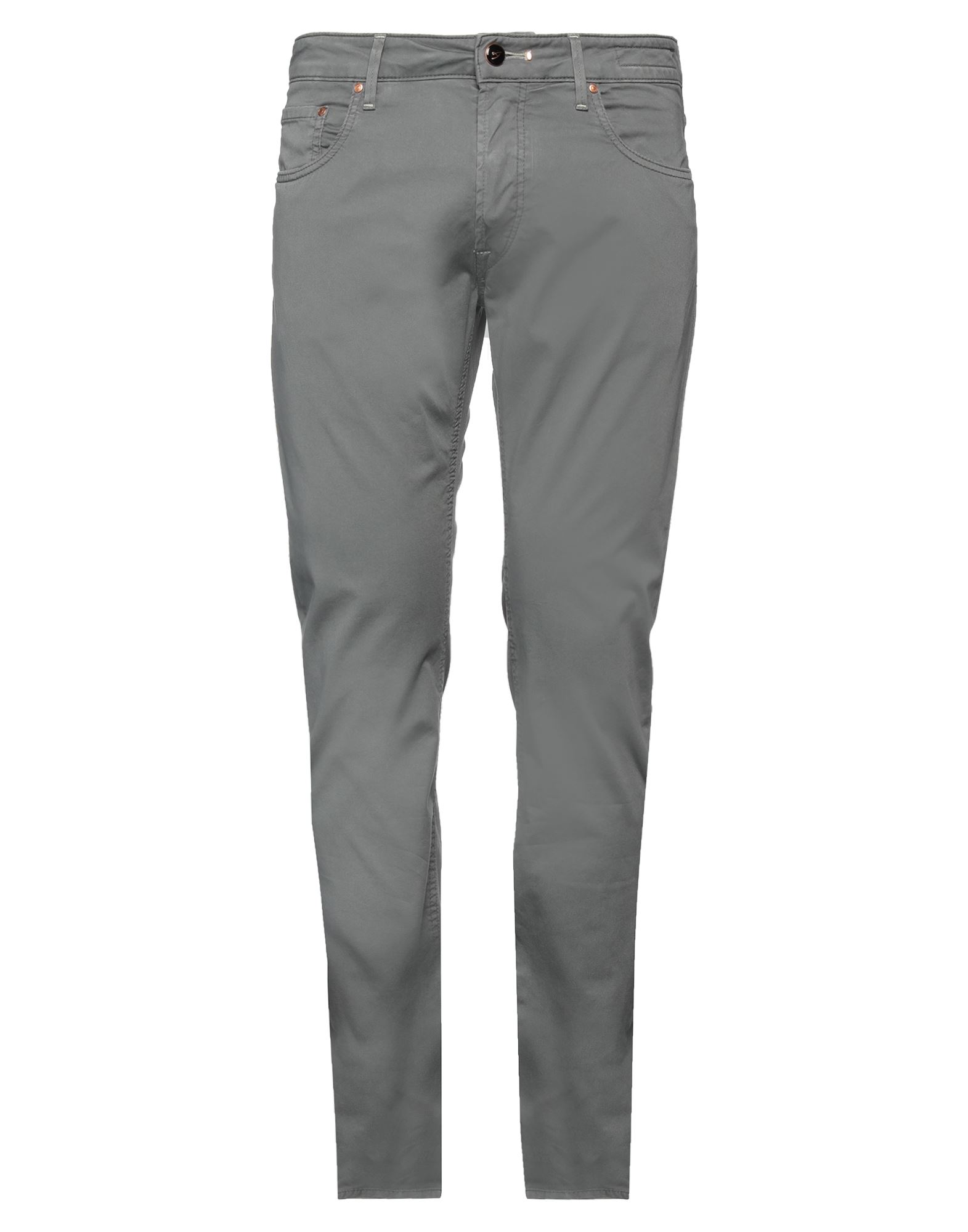 HAND PICKED HAND PICKED MAN PANTS GREY SIZE 32 COTTON, ELASTANE