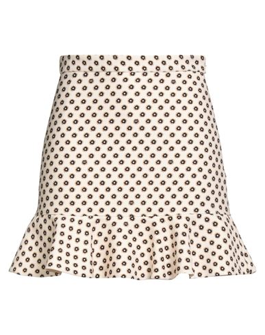 Elisabetta Franchi Woman Mini Skirt Beige Size 4 Polyester, Elastane In Neutral