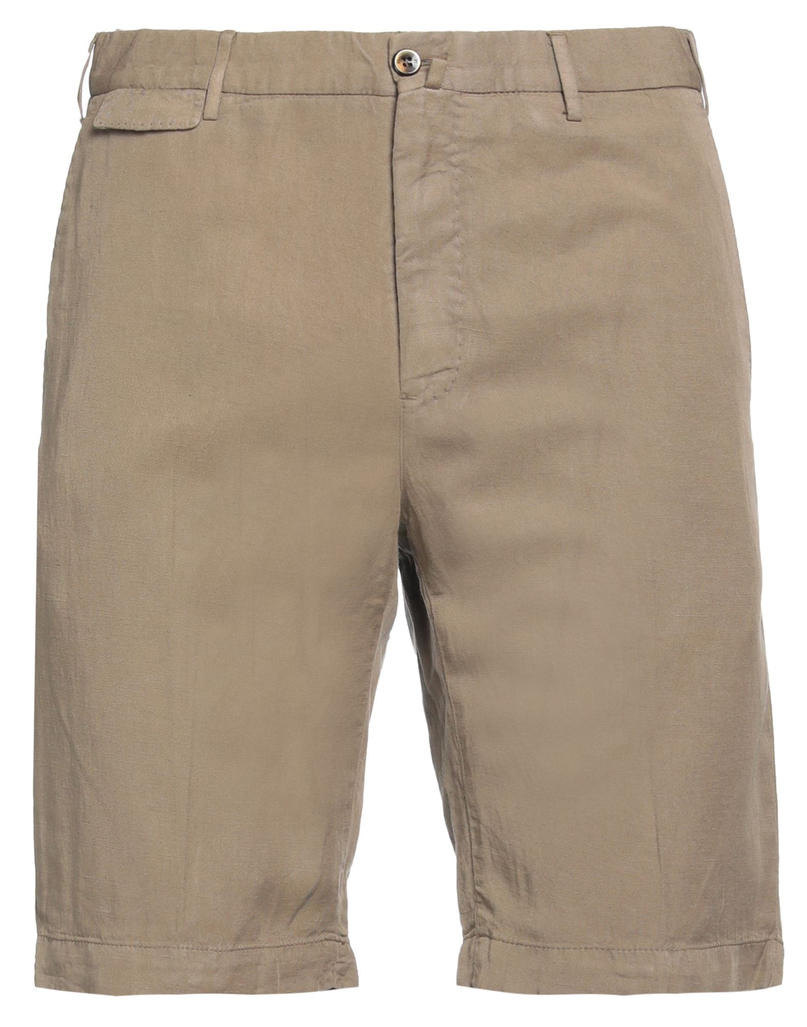 Pt Torino Man Shorts & Bermuda Shorts Light Brown Size 42 Lyocell, Linen, Cotton In Beige