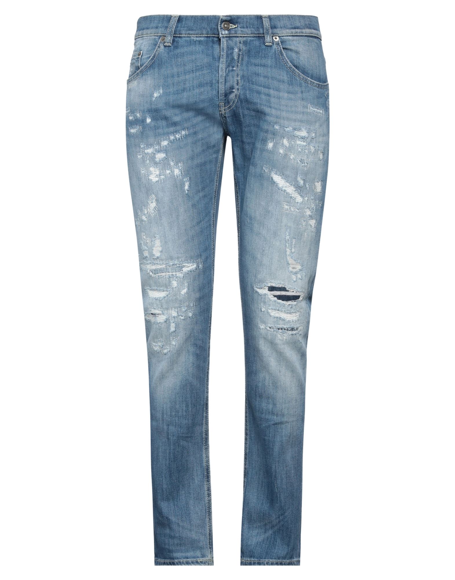 Dondup Distressed Slim-cut Jeans In Blue
