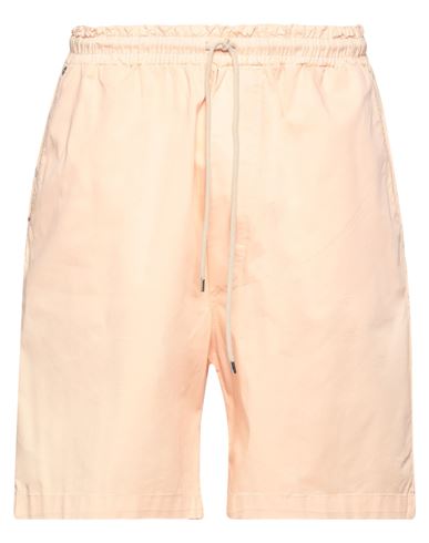 Shop White Over Man Shorts & Bermuda Shorts Apricot Size Xl Cotton In Orange