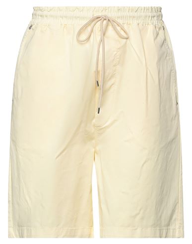 White Over Man Shorts & Bermuda Shorts Light Yellow Size L Cotton