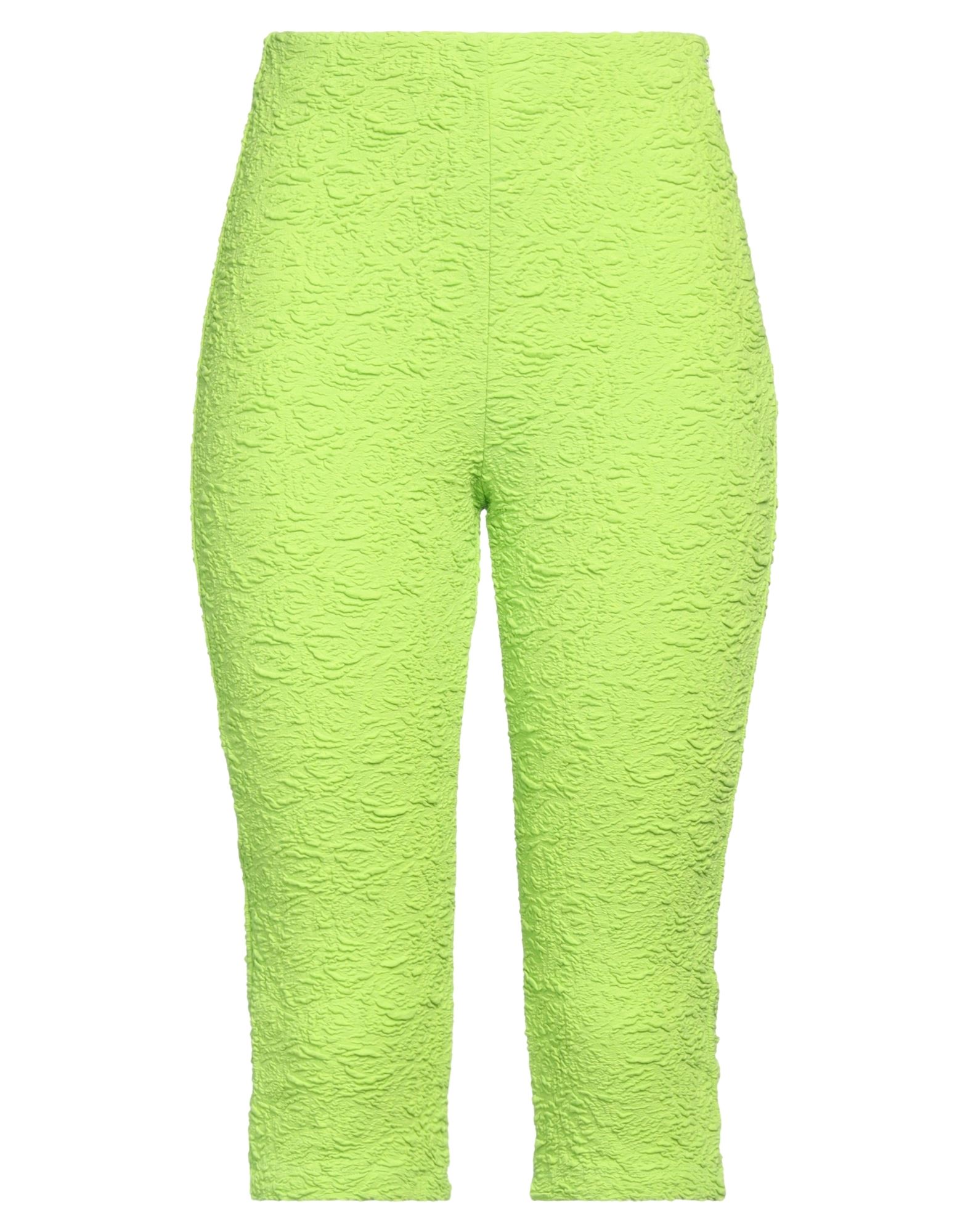 Msgm Woman Pants Acid Green Size 6 Cotton, Polyamide