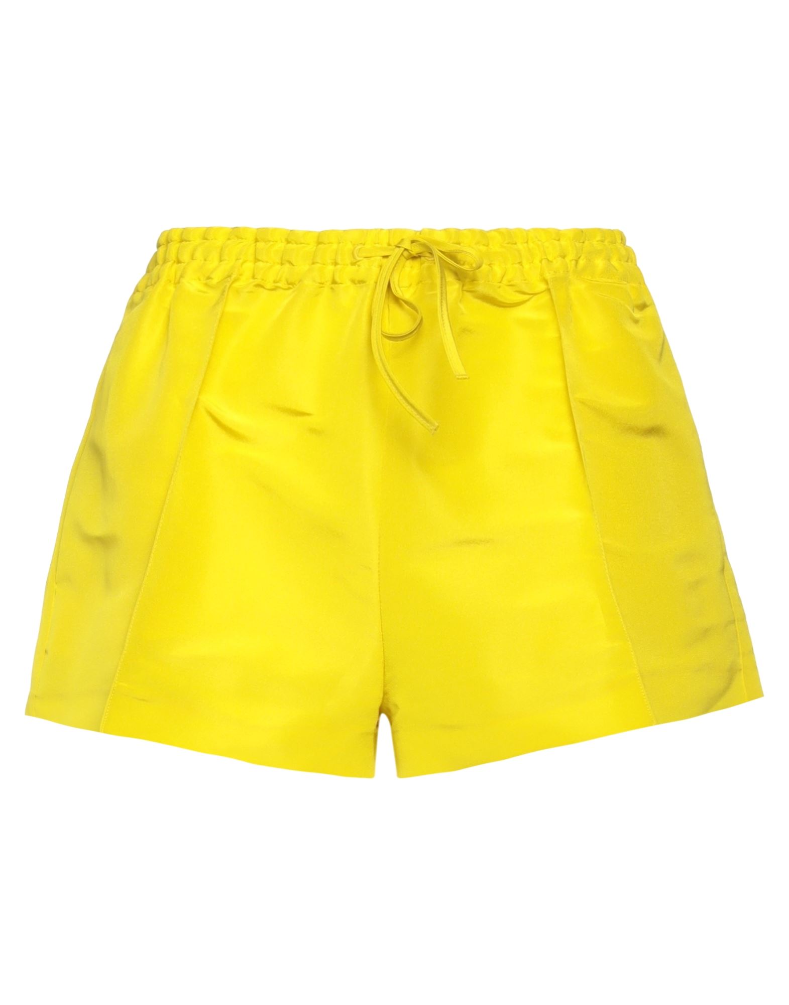 Valentino Garavani Woman Shorts & Bermuda Shorts Yellow Size 4 Silk