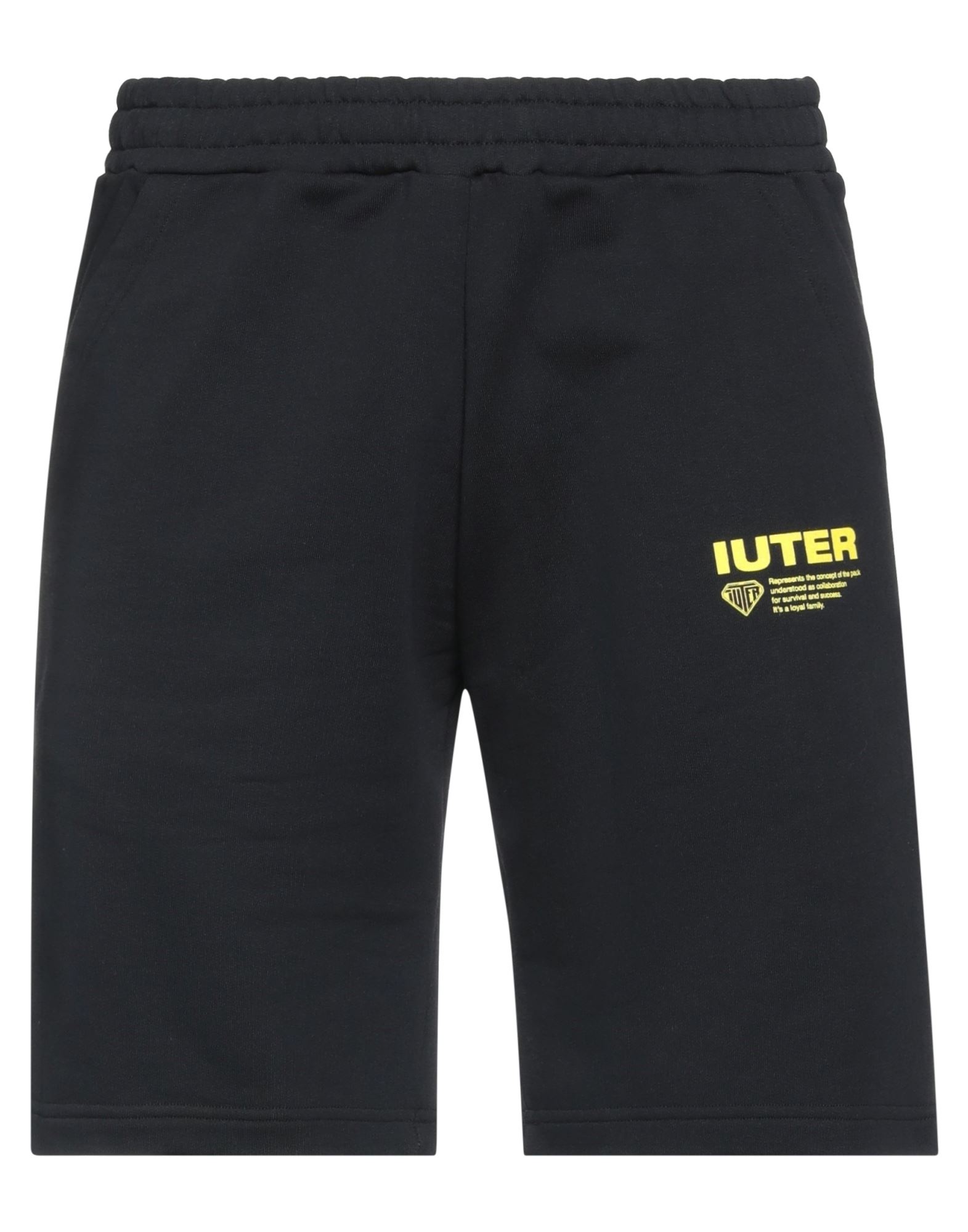 Iuter Man Shorts & Bermuda Shorts Black Size Xl Cotton