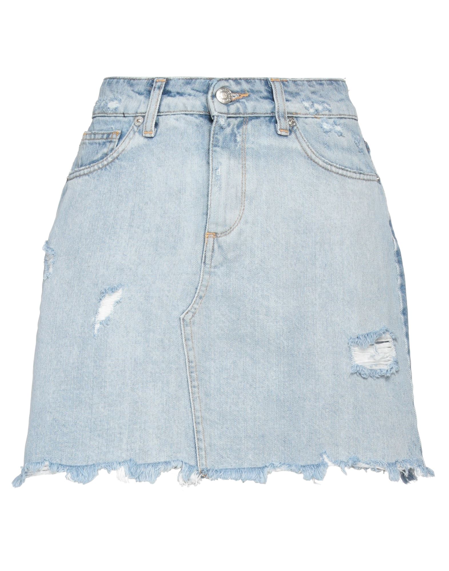 Shop Vicolo Woman Denim Skirt Blue Size Xs Cotton