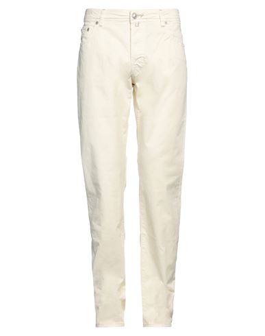 Shop Jacob Cohёn Man Pants Cream Size 36 Cotton, Elastane In White