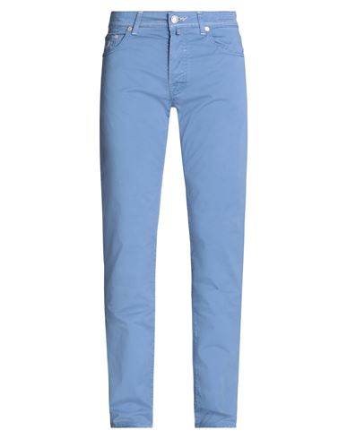 Shop Jacob Cohёn Man Pants Light Blue Size 33 Cotton, Elastane
