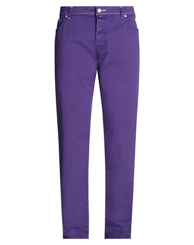 Jacob Cohёn Man Pants Purple Size 40 Cotton, Elastane