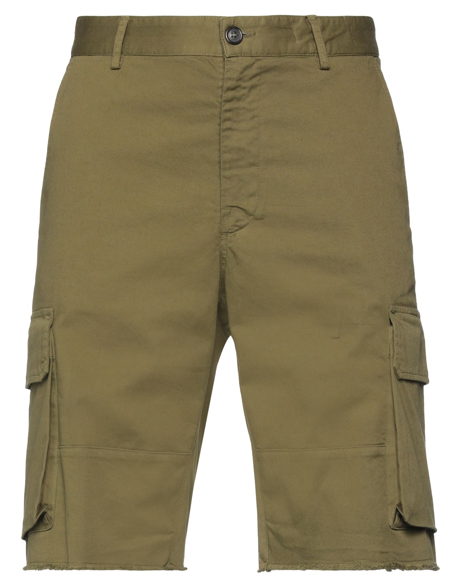 Mauro Grifoni Man Shorts & Bermuda Shorts Military Green Size 32 Cotton, Elastane