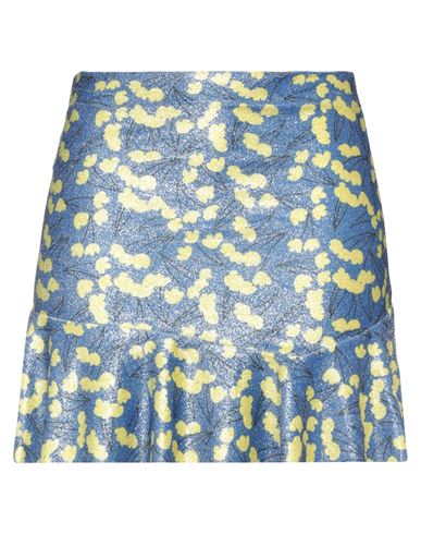 I Love Pop Woman Mini Skirt Slate Blue Size S Polyester