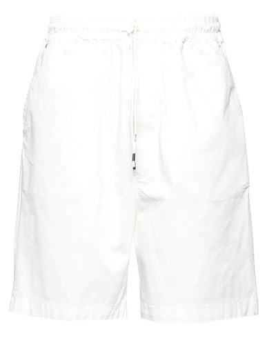 White Over Man Shorts & Bermuda Shorts Ivory Size Xxl Cotton, Elastane