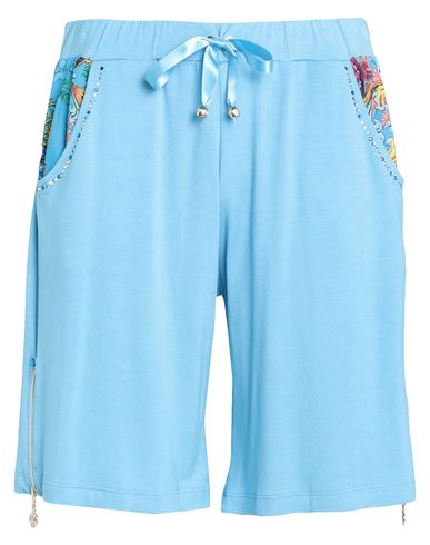 Ean 13 Woman Shorts & Bermuda Shorts Azure Size 10 Polyester, Viscose, Elastane In Blue